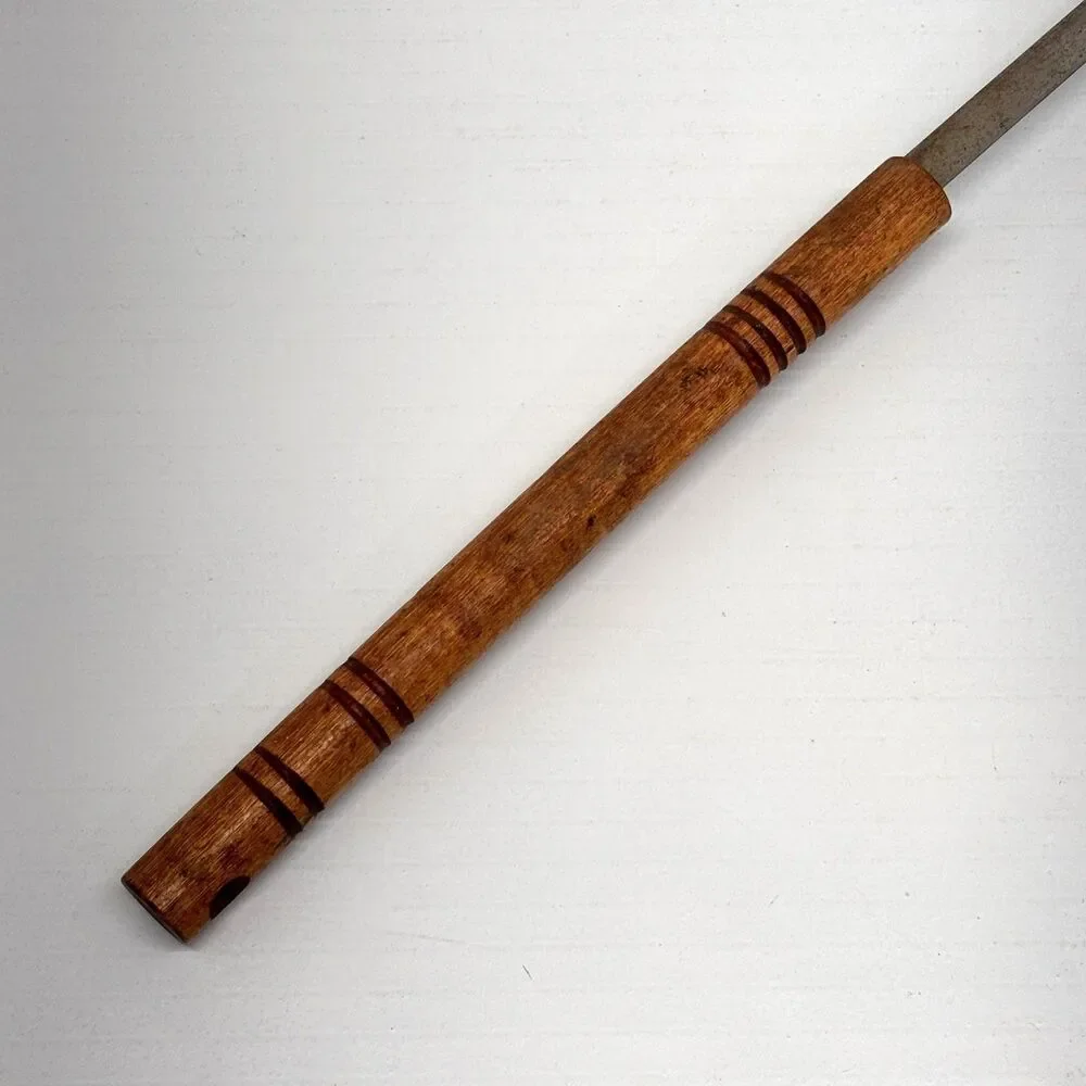 Vintage Stainless Spatula Turner Flipper Round Wood Handle 18